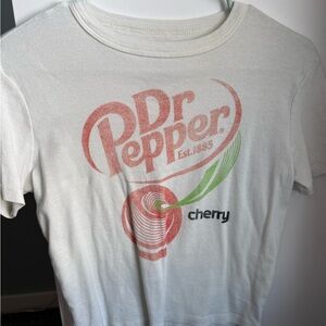 Target White Dr Pepper Graphic Crop Top